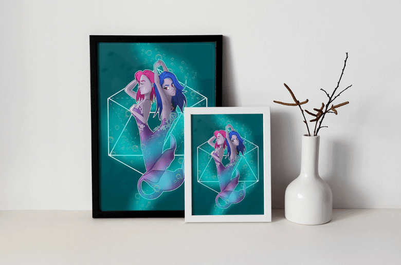 🧜♀️ Impressions (A4/A5) : Sirènes Jumelles Néo-Gothiques 🫧