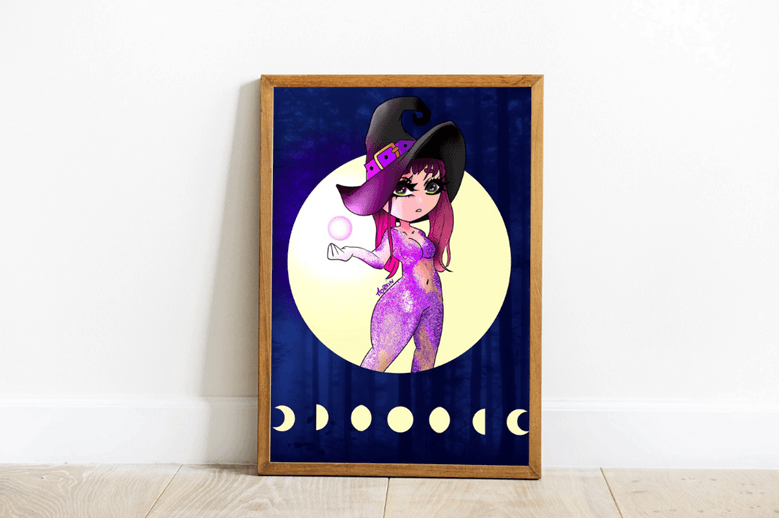 🔮 Impression A4 : Sorcière Lunaire